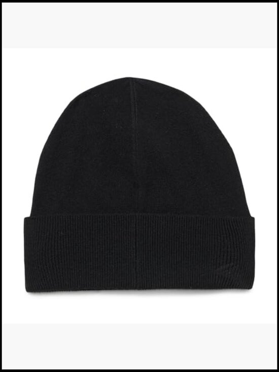 Solid Ribbed Knitted Beanie - Wool Cashmere Blend, Windproof